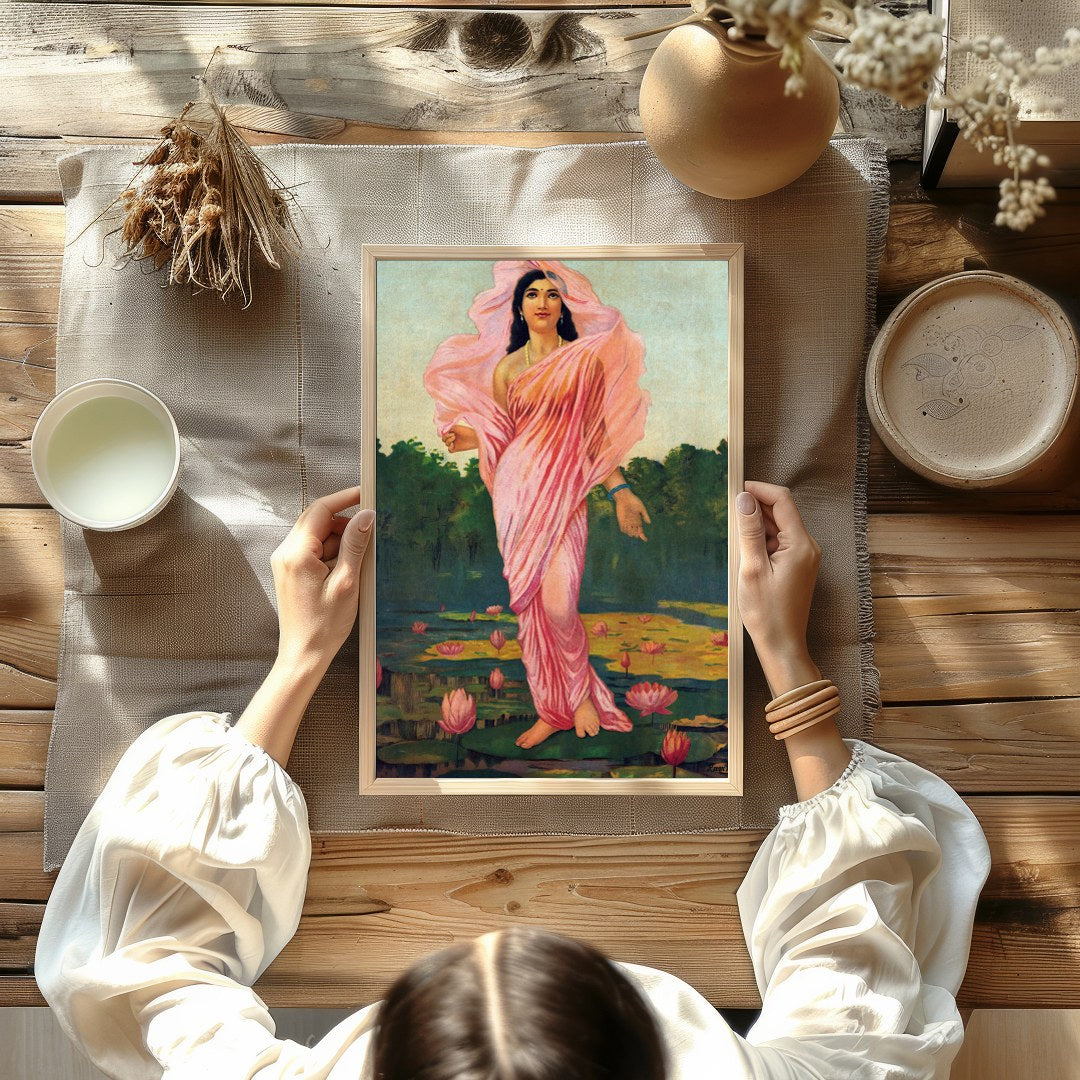 Immerse yourself in the serene beauty of 'Ethereal Lotus Maiden,' a captivating piece that captures for Kitchen