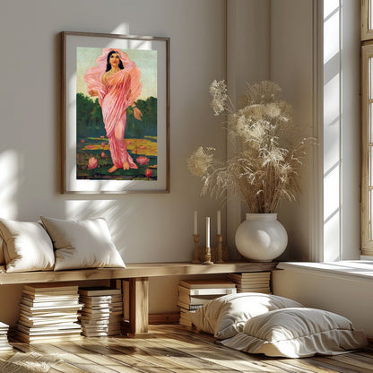 Immerse yourself in the serene beauty of 'Ethereal Lotus Maiden,' a captivating piece that captures for lovely-house