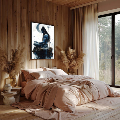 Immerse yourself in the serene energy of this captivating artwork, depicting a divine figure in for Bedroom
