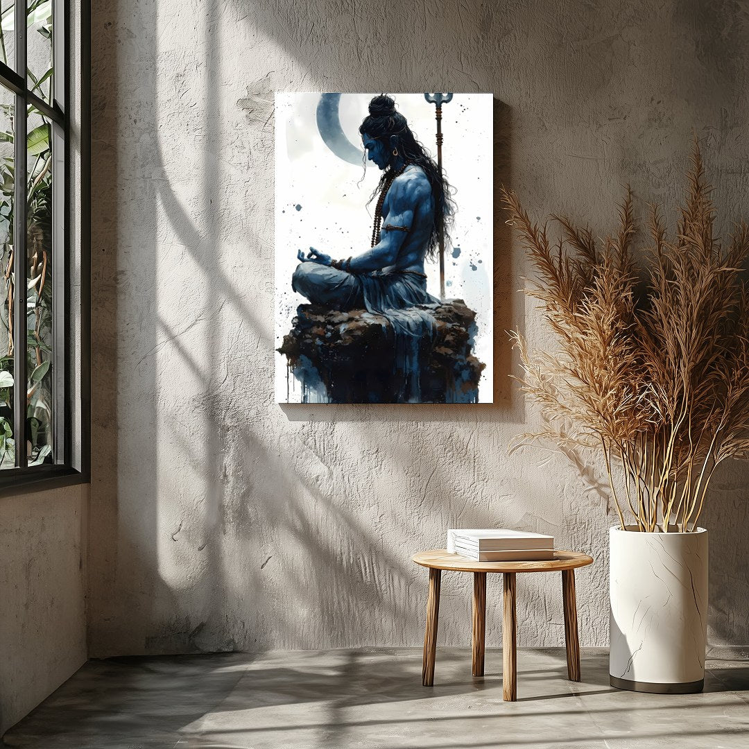 Immerse yourself in the serene energy of this captivating artwork, depicting a divine figure in for Entrance