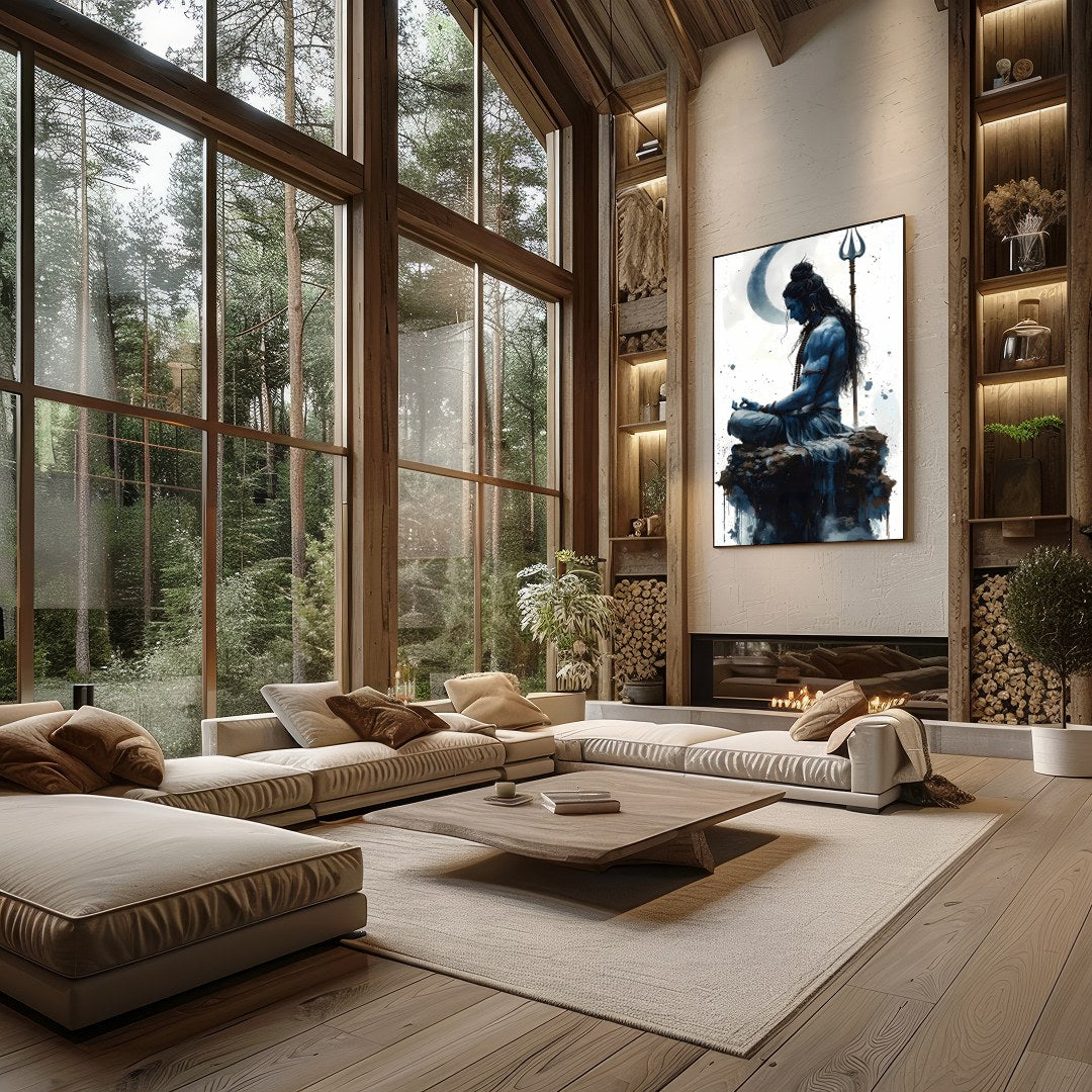 Immerse yourself in the serene energy of this captivating artwork, depicting a divine figure in for Living Room