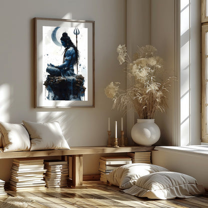 Immerse yourself in the serene energy of this captivating artwork, depicting a divine figure in for living-space