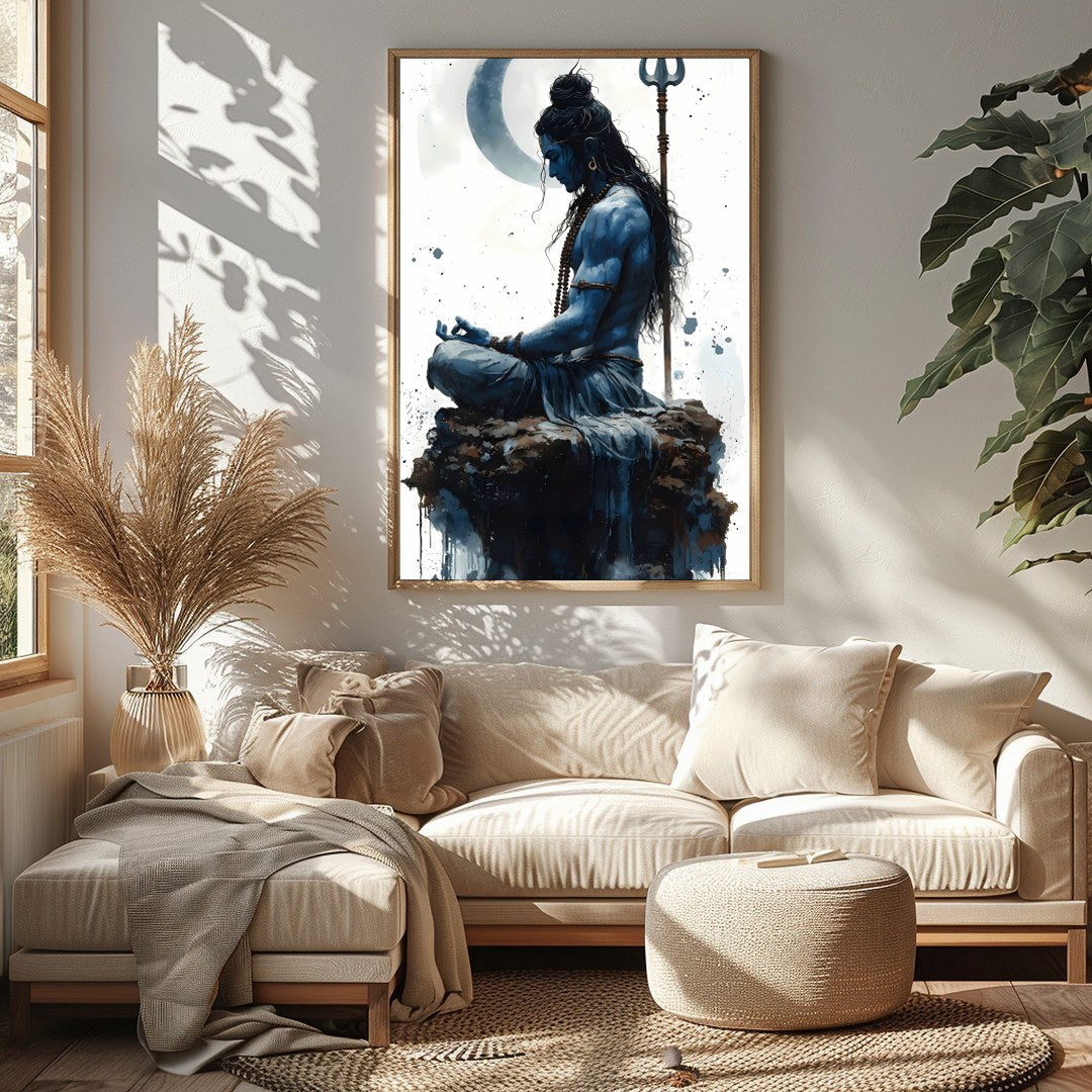 Immerse yourself in the serene energy of this captivating artwork, depicting a divine figure in for Sitting Area