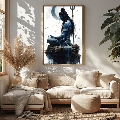 Immerse yourself in the serene energy of this captivating artwork, depicting a divine figure in for Sitting Area