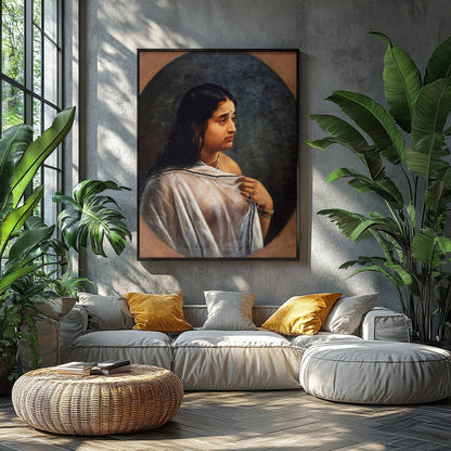 Immerse yourself in the serene beauty of this classical portrait capturing a moment of for Balcony
