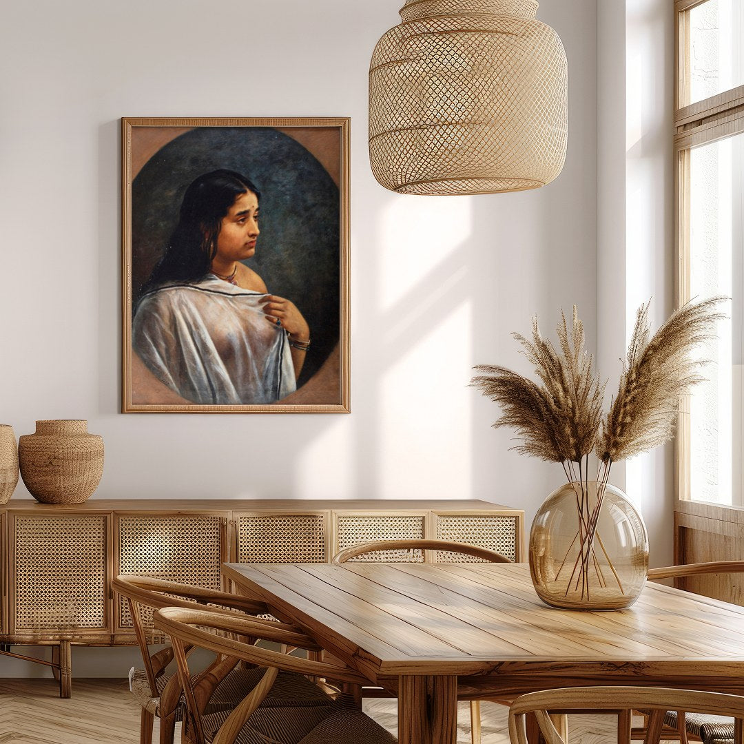 Immerse yourself in the serene beauty of this classical portrait capturing a moment of for Extra Kitchen