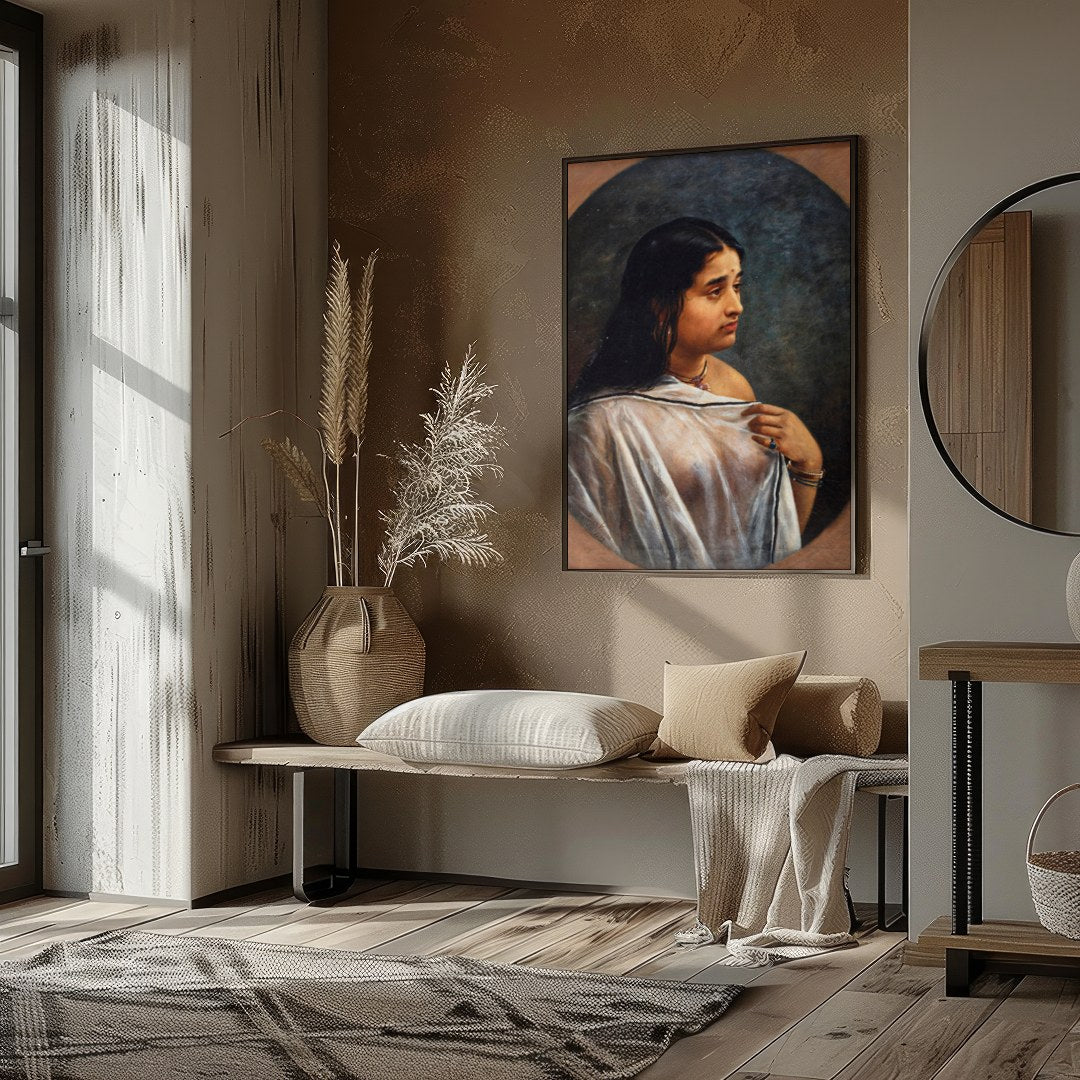 Immerse yourself in the serene beauty of this classical portrait capturing a moment of for retreat
