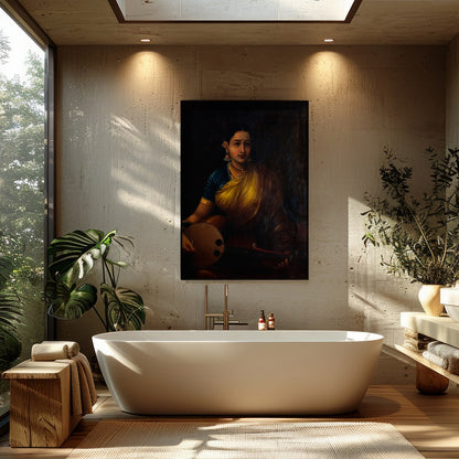 Immerse yourself in the timeless elegance of this captivating portrait, featuring a classical for Bathroom