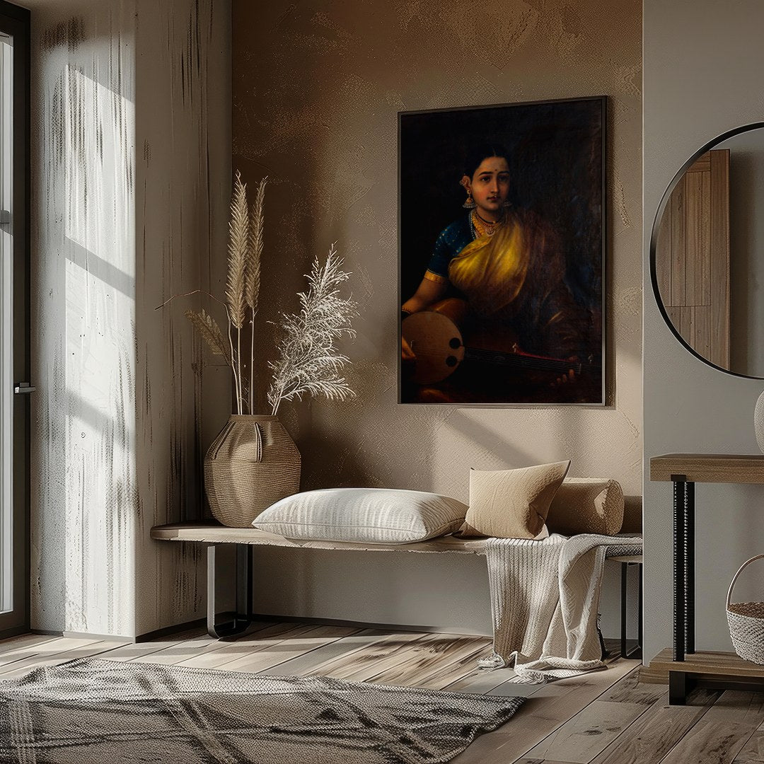 Immerse yourself in the timeless elegance of this captivating portrait, featuring a classical for gallery
