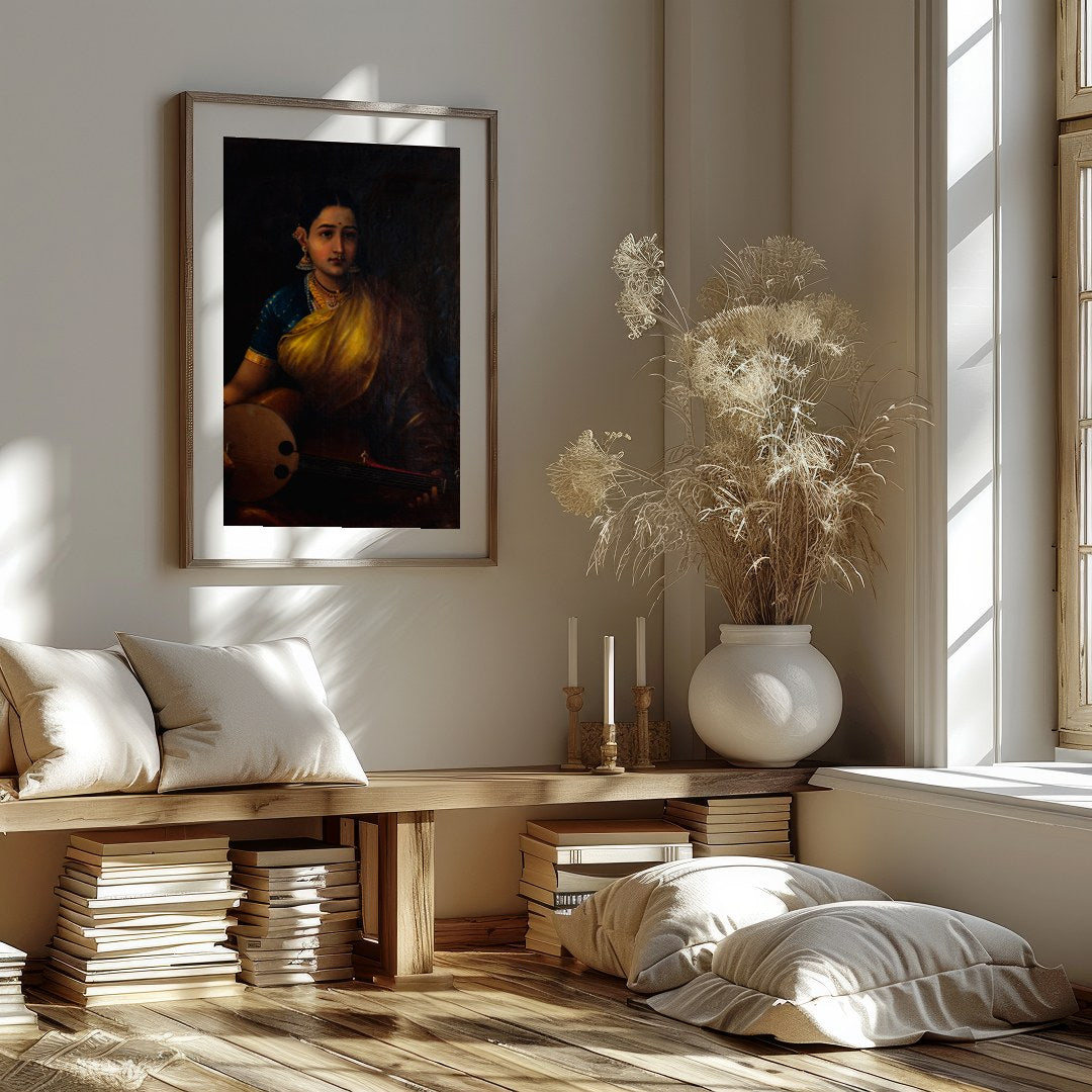 Immerse yourself in the timeless elegance of this captivating portrait, featuring a classical for office