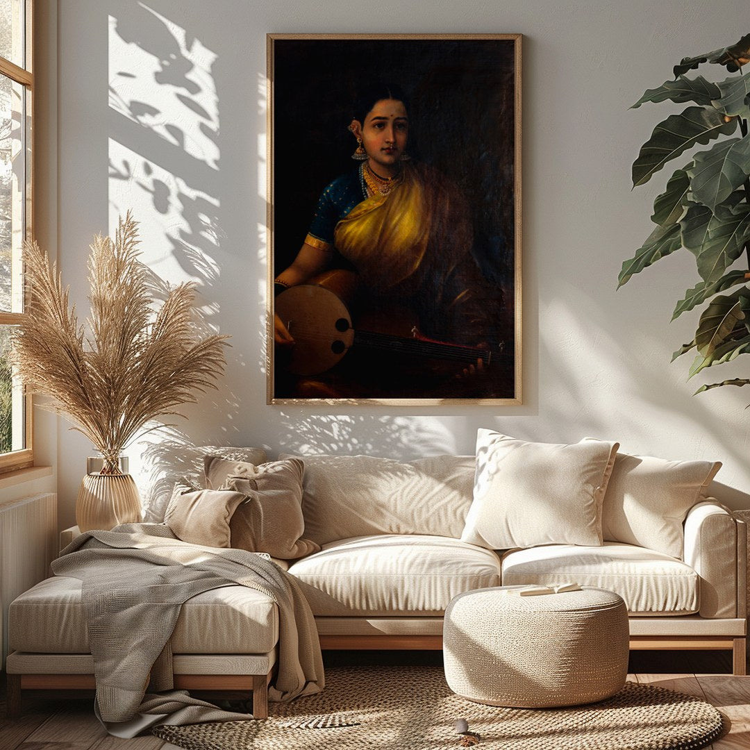 Immerse yourself in the timeless elegance of this captivating portrait, featuring a classical for Sitting Area