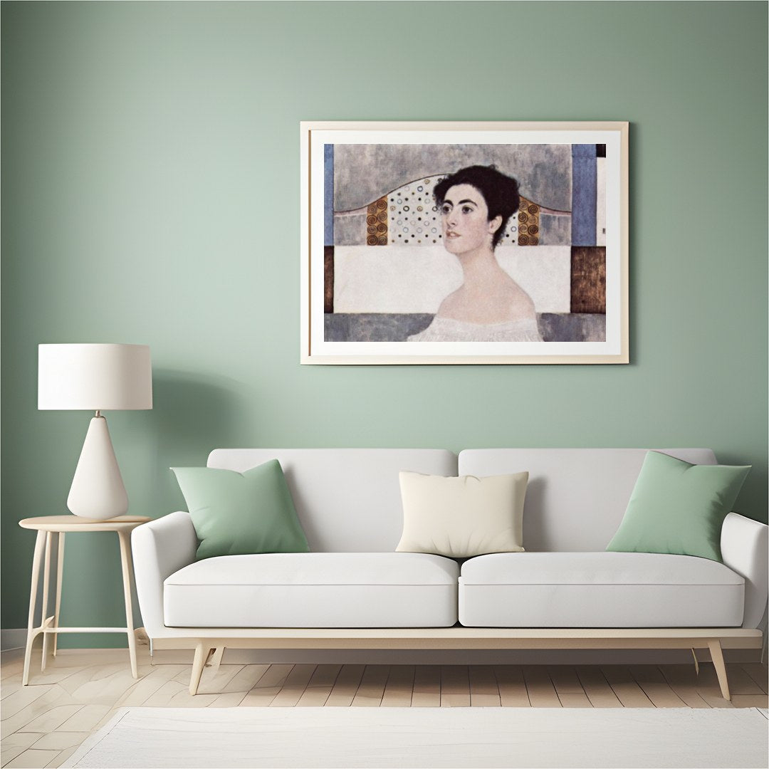 This exquisite artwork captures the essence of elegance with its gentle portrayal of a woman for Hall