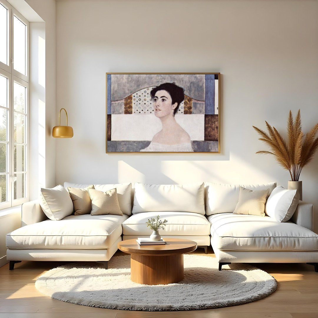 This exquisite artwork captures the essence of elegance with its gentle portrayal of a woman for Living Room