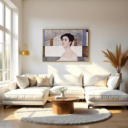 This exquisite artwork captures the essence of elegance with its gentle portrayal of a woman for Living Room