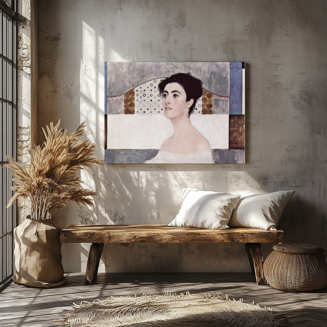 This exquisite artwork captures the essence of elegance with its gentle portrayal of a woman for Veranda
