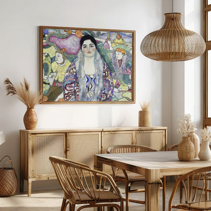 Dive into a dreamlike world with this captivating piece, where vibrant characters and abstract for Dining