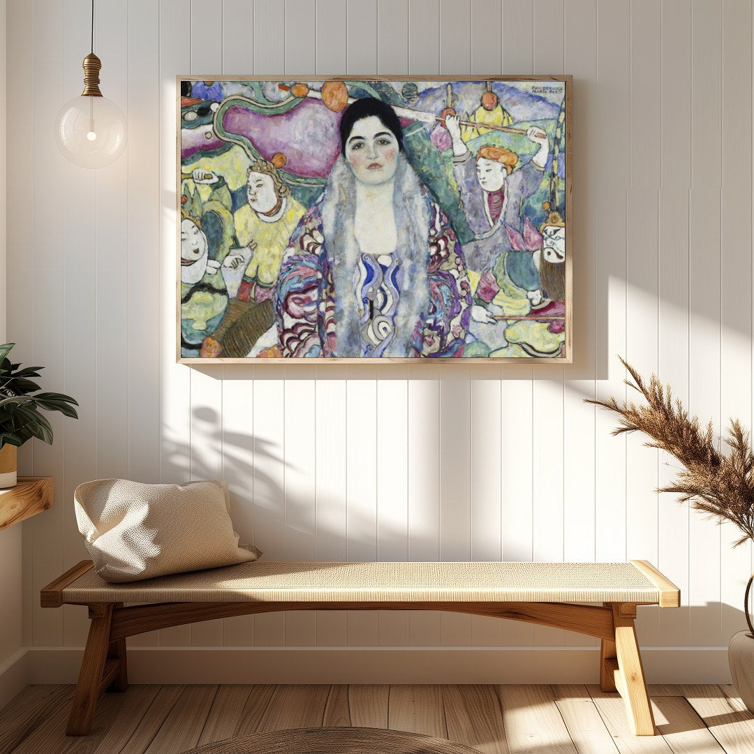 Dive into a dreamlike world with this captivating piece, where vibrant characters and abstract for Hallway