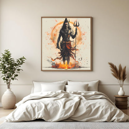 Immerse yourself in the spiritual essence with this striking depiction of Shiva. The divine figure for Bedroom