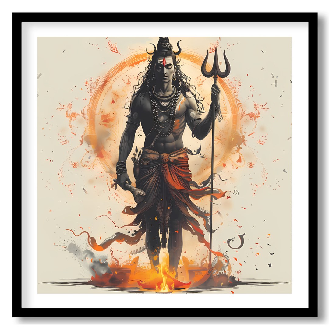 Immerse yourself in the spiritual essence with this striking depiction of Shiva. The divine figure for nook