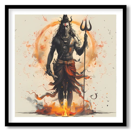Immerse yourself in the spiritual essence with this striking depiction of Shiva. The divine figure for nook