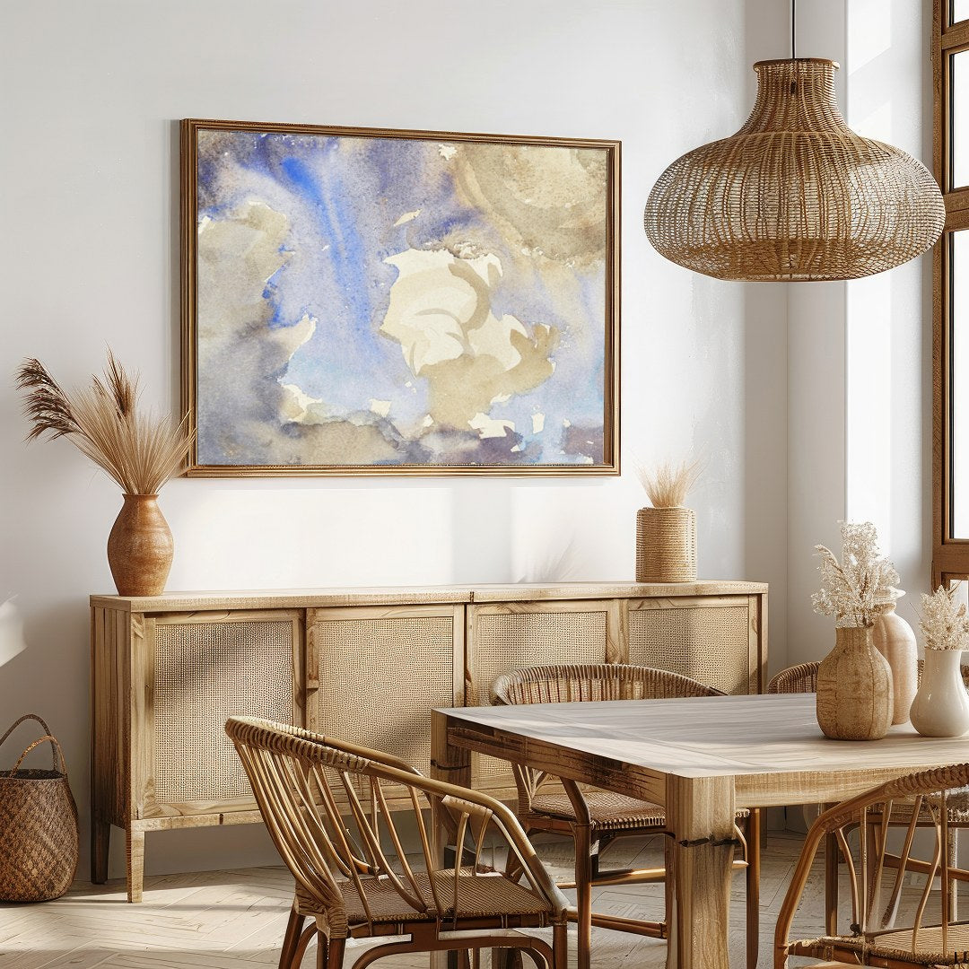 Immerse yourself in the delicate interplay of color with this exquisite watercolor artwork. Soft, for Dining