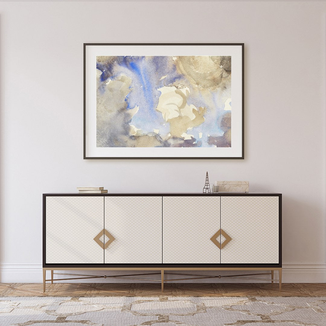 Immerse yourself in the delicate interplay of color with this exquisite watercolor artwork. Soft, for Foyer