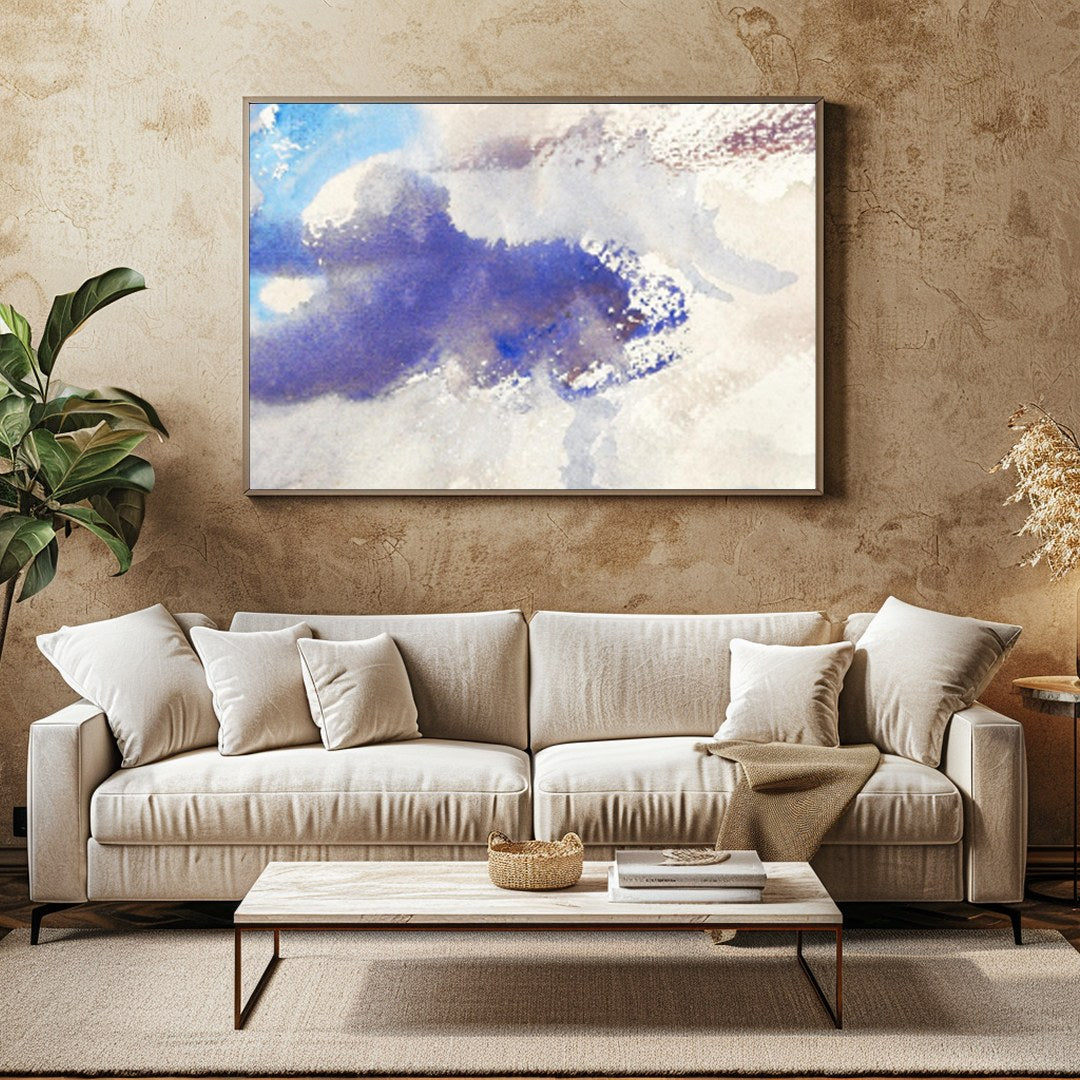 Capture the serene essence of the sky with this dreamy watercolor artwork. Delicate brushstrokes in for Family Room