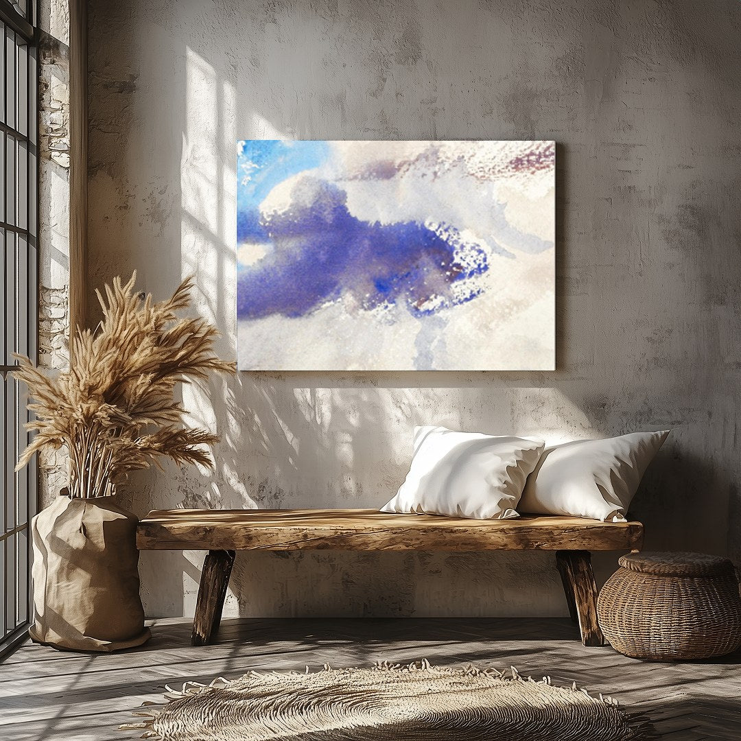 Capture the serene essence of the sky with this dreamy watercolor artwork. Delicate brushstrokes in for Veranda