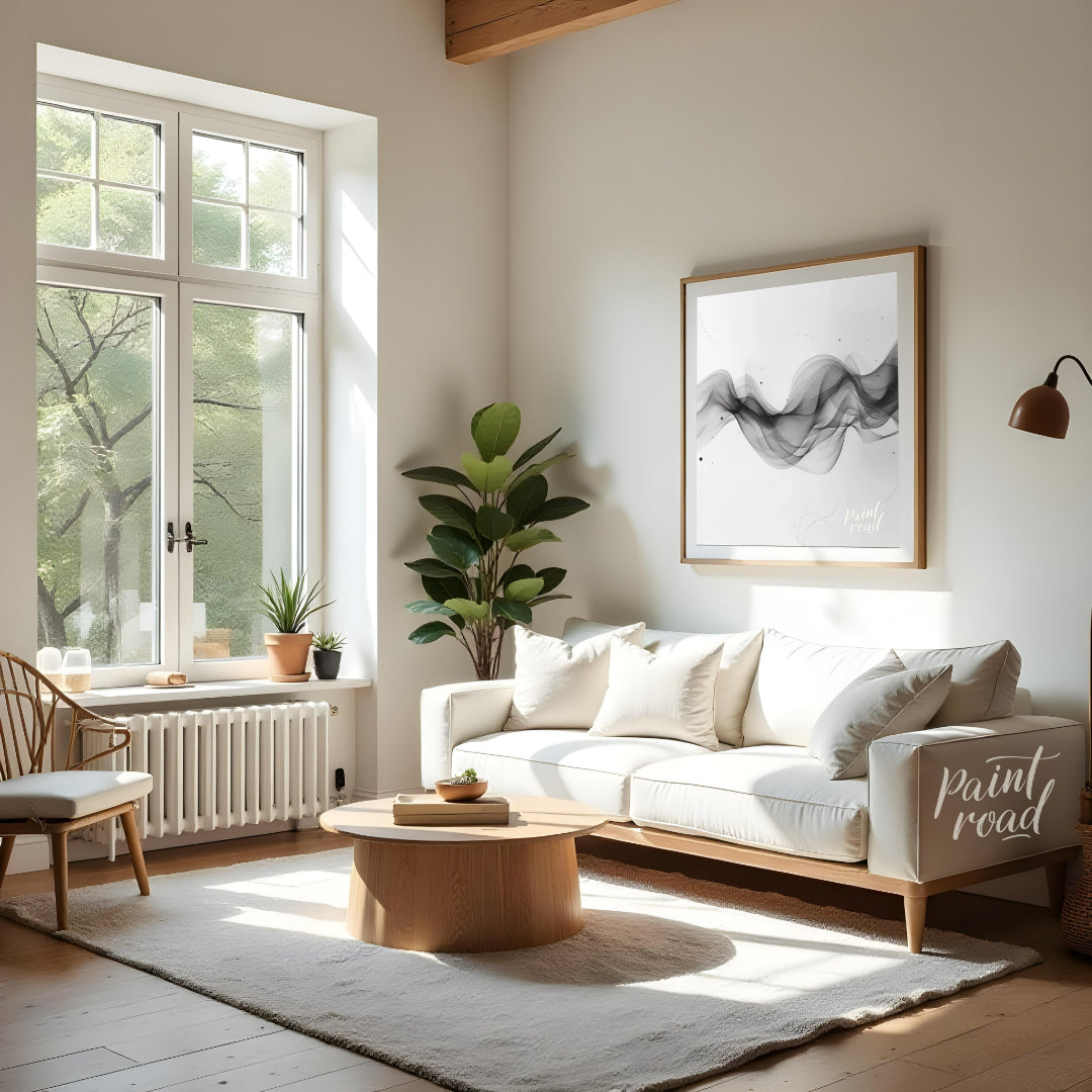 This digital artwork captures a mesmerizing flow of ethereal smoke rendered in shades of gray again… for living room