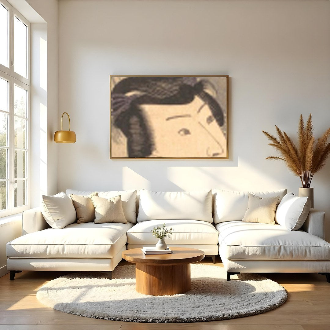 This captivating piece elegantly captures the mystique of traditional Japanese culture with for Living Room