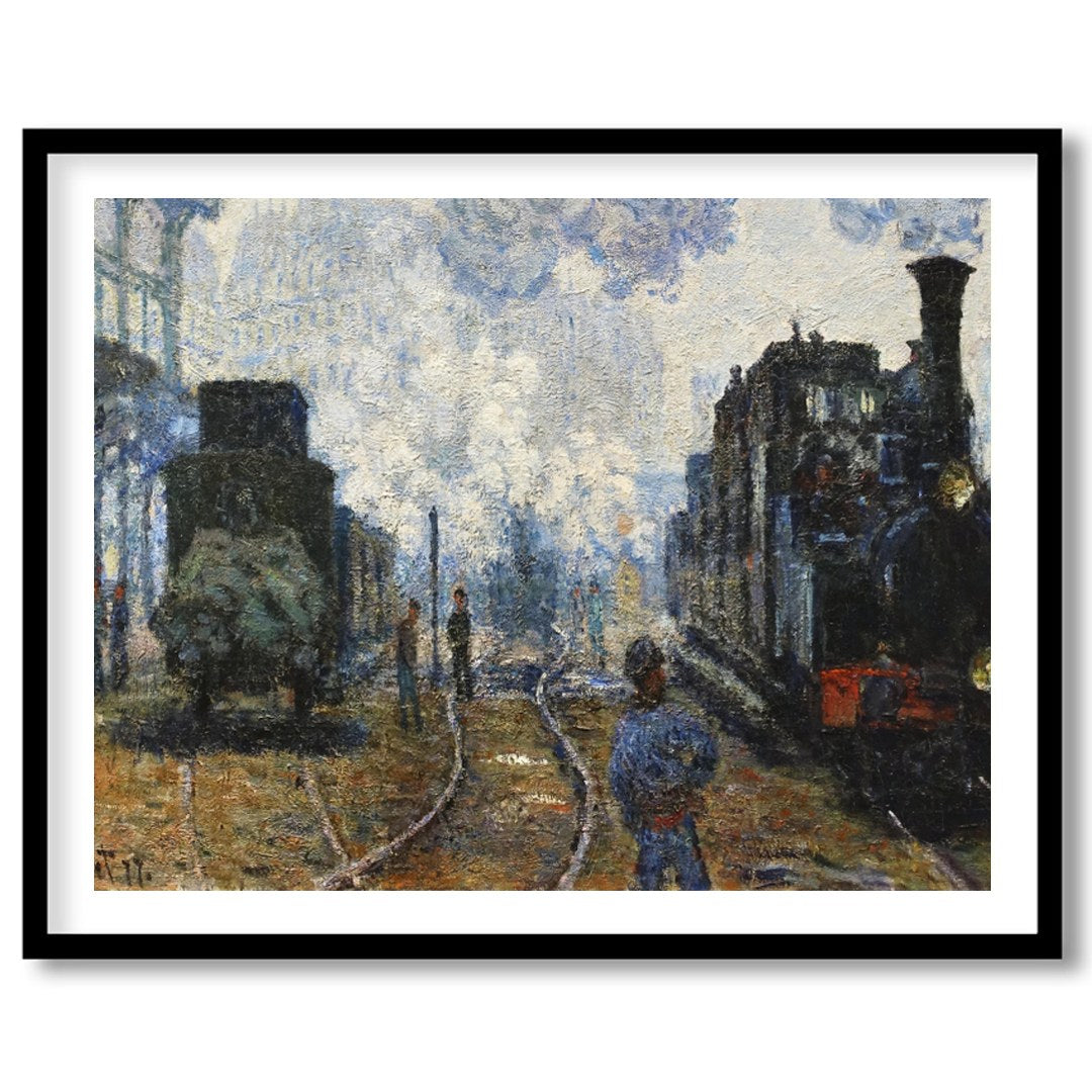 Immerse yourself in the ethereal ambiance of a bustling train station with this impressionistic for studio