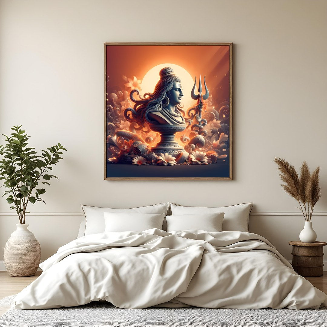 Experience the serene beauty of divine tranquility with this stunning artwork, showcasing an for Bedroom
