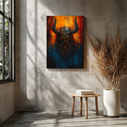 Immerse yourself in the mysterious allure of this striking artwork, featuring the intense eyes of a for Entrance