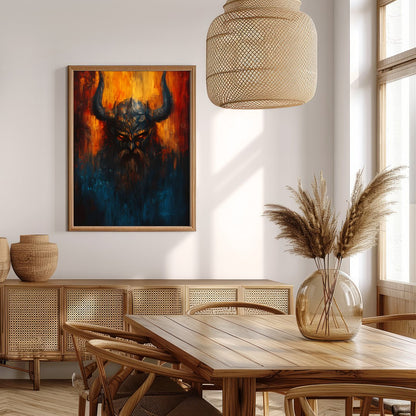 Immerse yourself in the mysterious allure of this striking artwork, featuring the intense eyes of a for Extra Kitchen