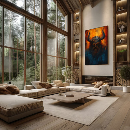 Immerse yourself in the mysterious allure of this striking artwork, featuring the intense eyes of a for Living Room