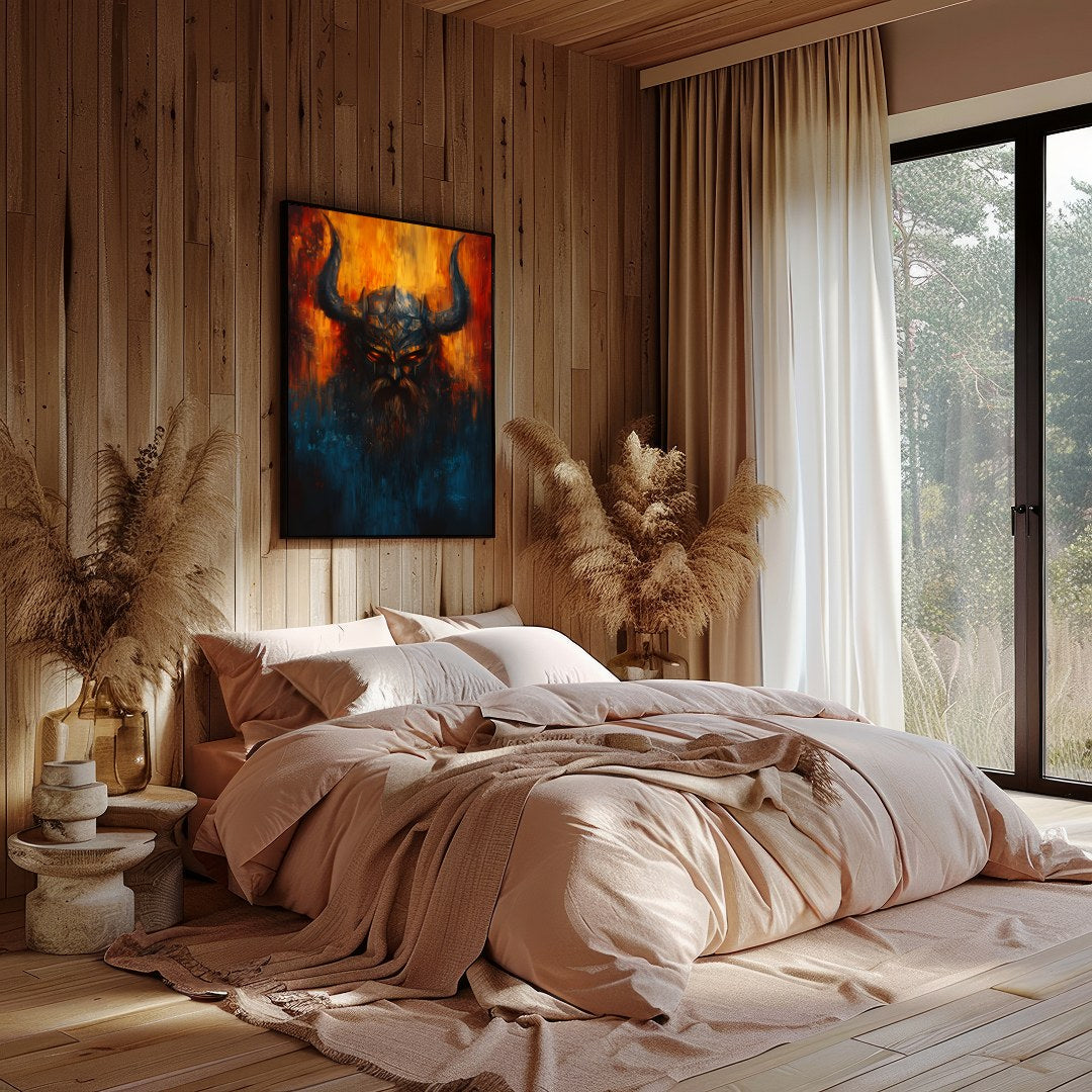 Immerse yourself in the mysterious allure of this striking artwork, featuring the intense eyes of a for office
