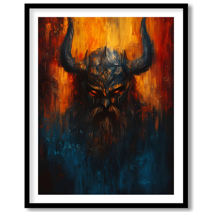 Immerse yourself in the mysterious allure of this striking artwork, featuring the intense eyes of a for room