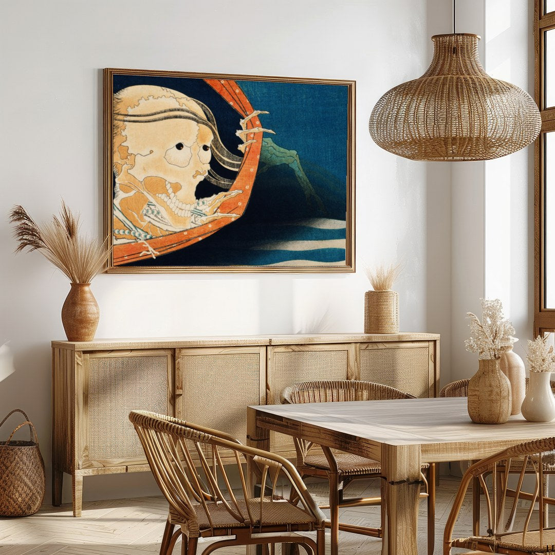 Immerse yourself in this whimsical piece inspired by traditional art techniques. The intricate for Dining