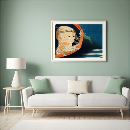 Immerse yourself in this whimsical piece inspired by traditional art techniques. The intricate for Hall