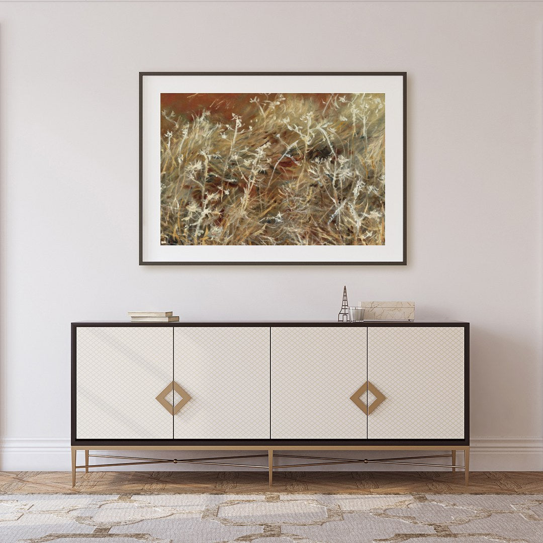 Dive into the delicate embrace of nature with 'Ethereal Wilderness: Whispering Grasses.' This for Foyer