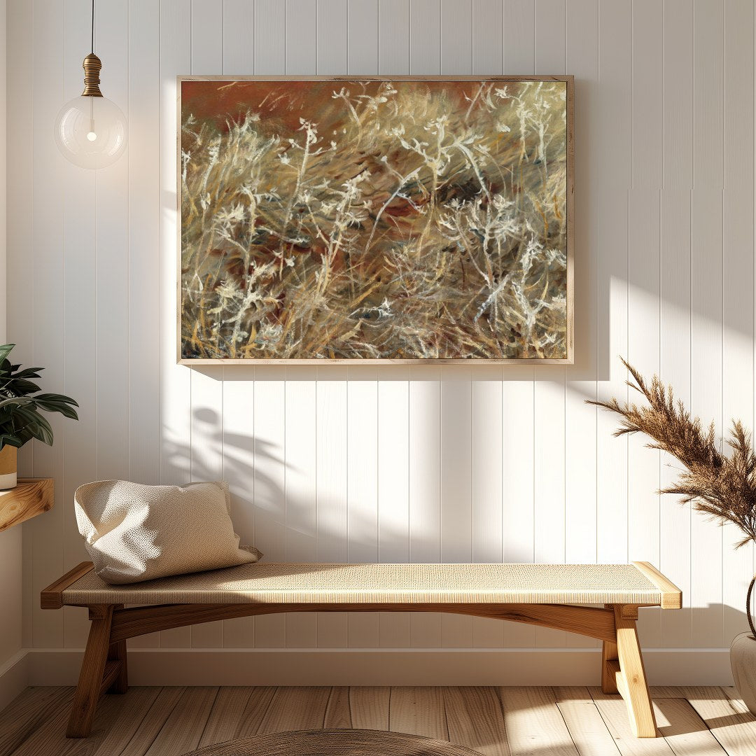 Dive into the delicate embrace of nature with 'Ethereal Wilderness: Whispering Grasses.' This for Hallway