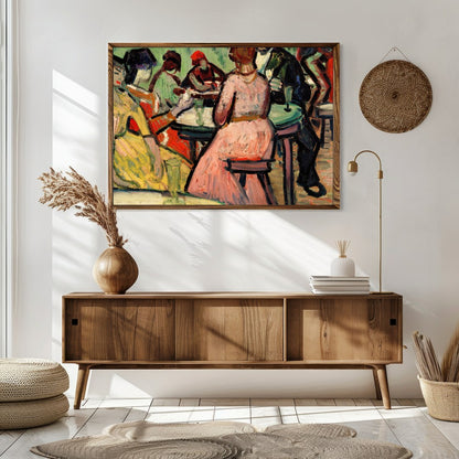 Immerse yourself in the vibrant energy of social evenings with this expressive artwork. Featuring for Sitting Area