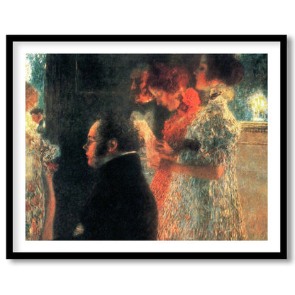 Capturing a moment of ethereal beauty, this artwork depicts an intimate gathering bathed in warm for nook