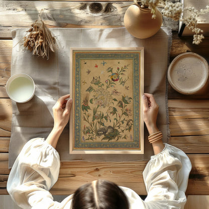 Delight in the intricate beauty of this Persian-style artwork, where a myriad of animals dance for Kitchen