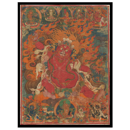 Immerse yourself in the potent energy of 'Fierce Protector of Enlightenment,' a captivating Thangka for nook