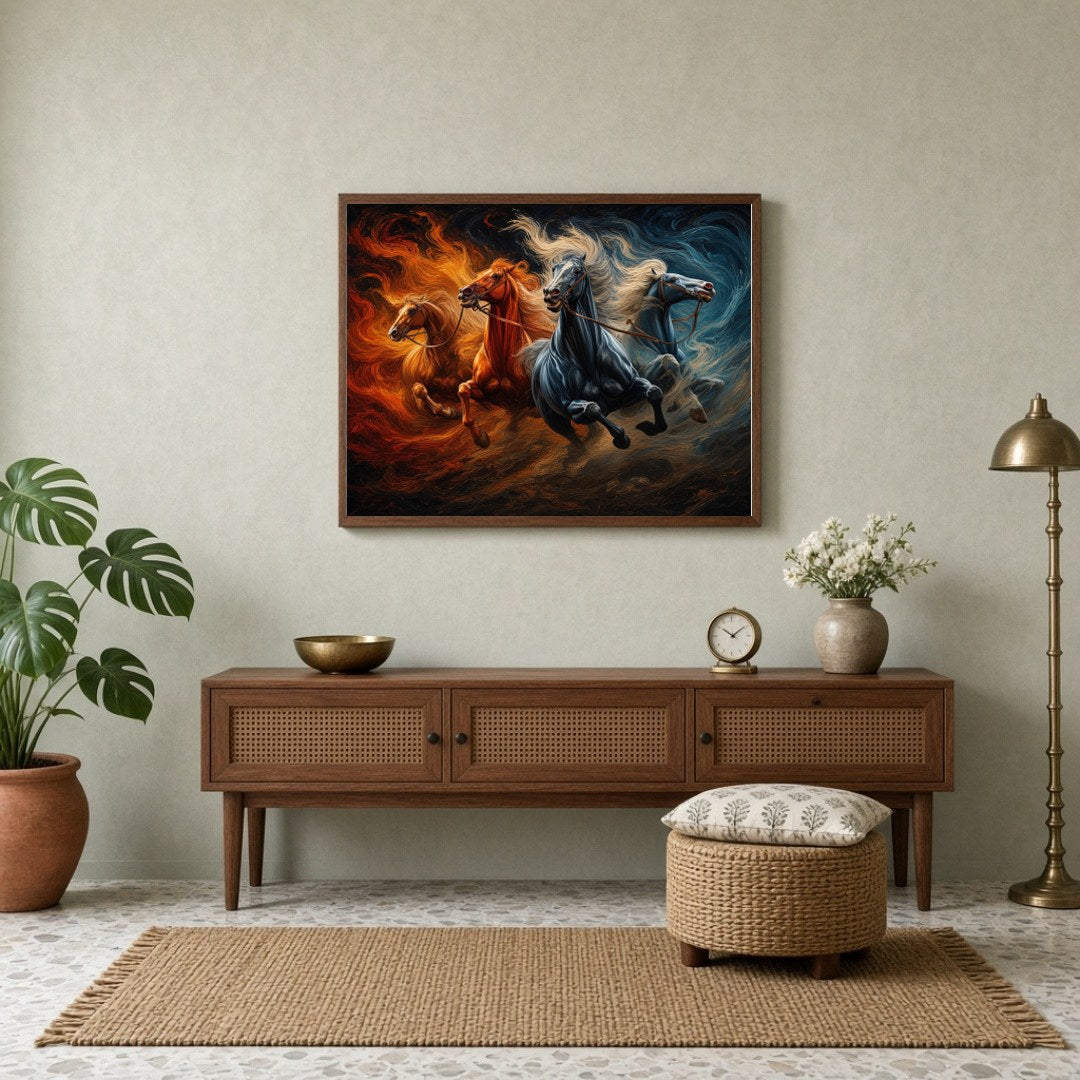 Captivate your space with the vibrant energy of this Vastu-inspired artwork, featuring powerful for Entrance