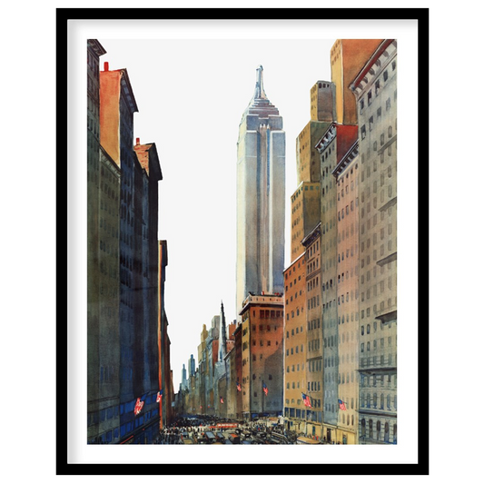 This captivating watercolor painting beautifully captures a classic New York City scene, looking do… for place