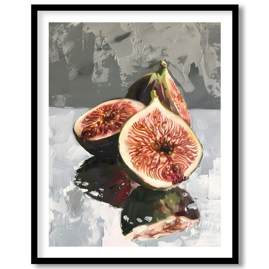 This captivating oil painting captures the beauty of ripe figs in a classic still life composition.… for sweet home