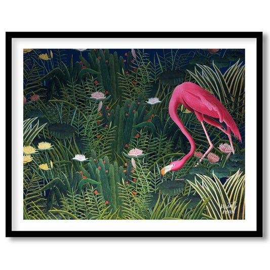 This lush and atmospheric artwork plunges the viewer into a dense, nocturnal tropical garden, where… for sweet home