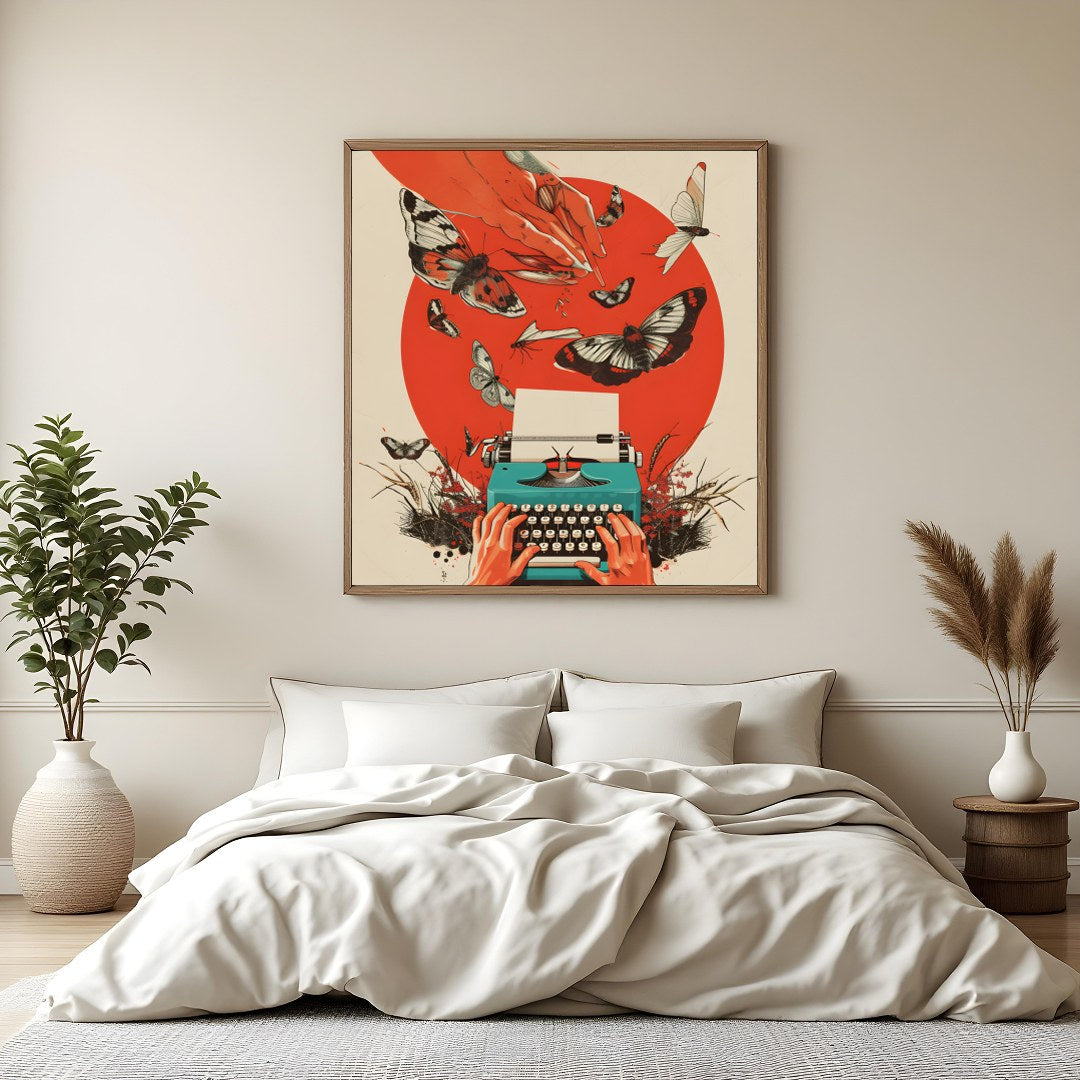 Immerse yourself in the enchanting world where creativity takes flight. This captivating artwork for Bedroom